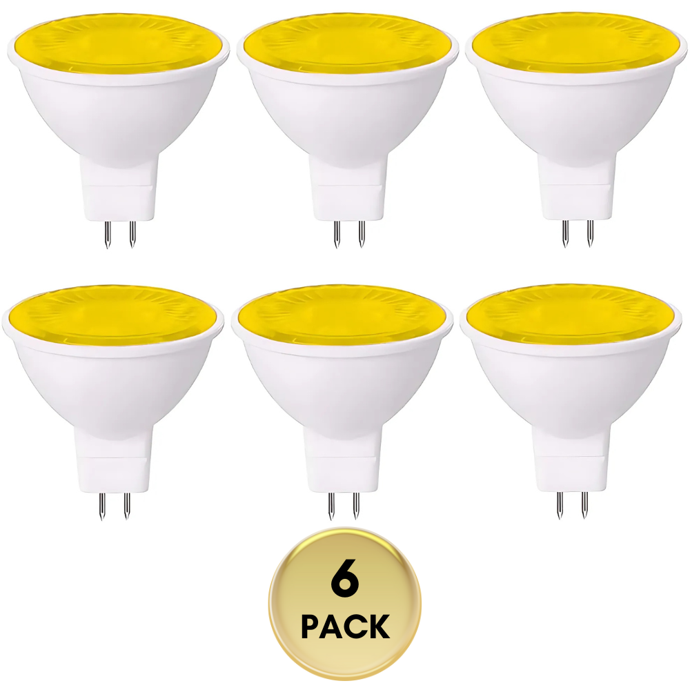 MR16 6-Pack 5W Colored LED Light Bulb, Energy Saving 12V Outdoor Holiday and Party Lighting Package