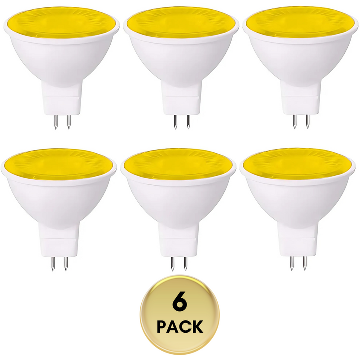 MR16 6-Pack 5W Colored LED Light Bulb, Energy Saving 12V Outdoor Holiday and Party Lighting Package