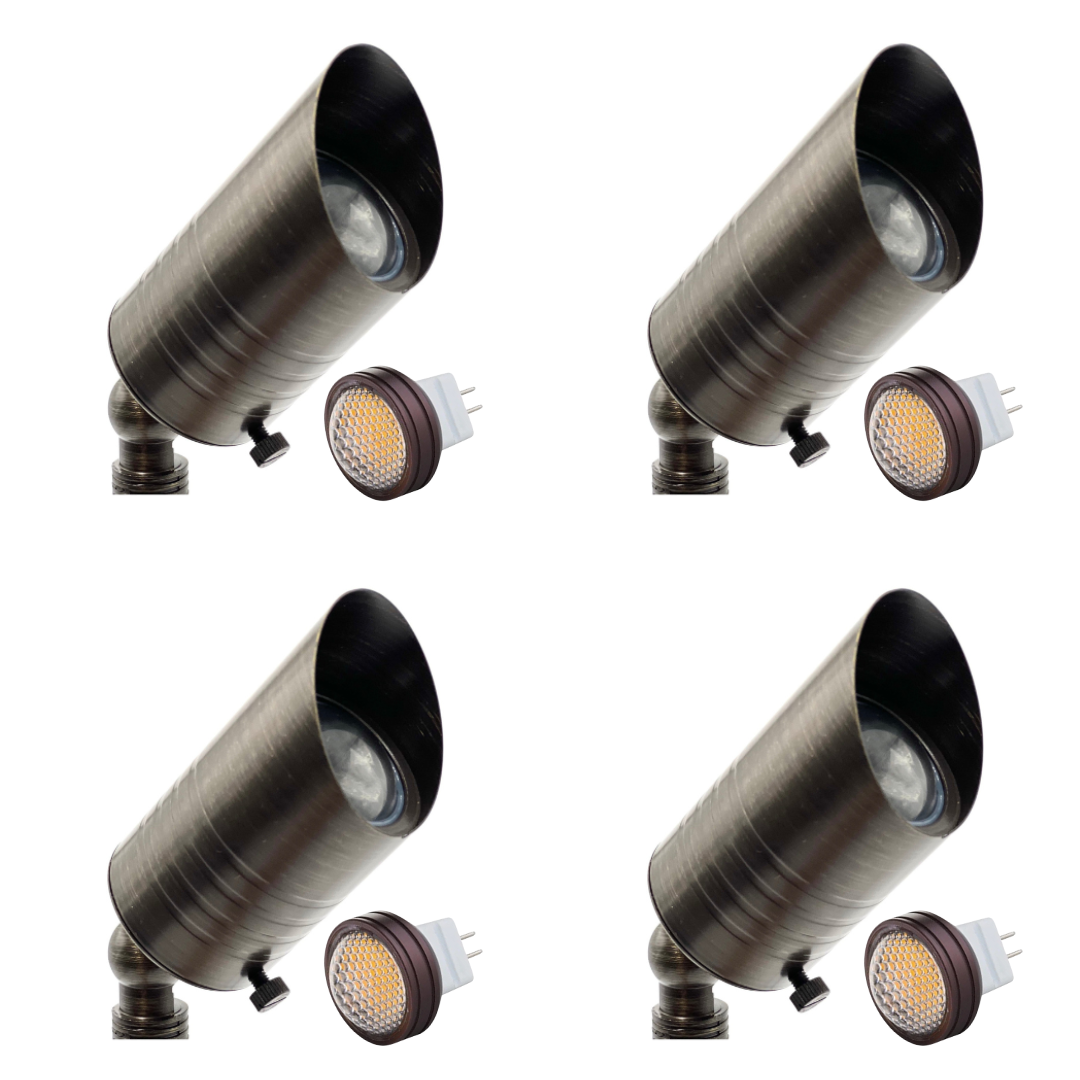 SPBP03 Rein Brown Brass MR8 Spot Light 4x/8x/12x 12V MR8 2.5W Dimmable  27000K Package Low Voltage Outdoor Lighting, image size:1080x1080