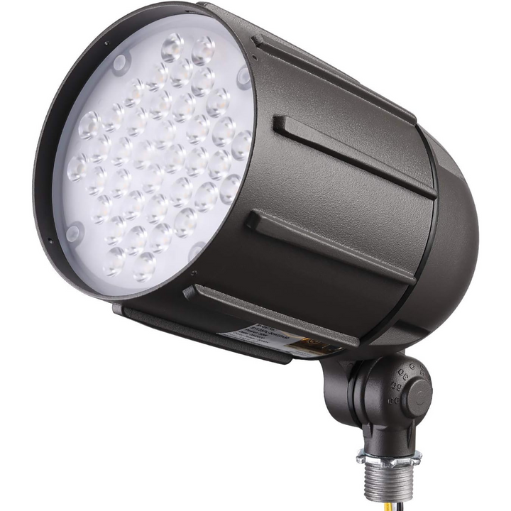 CDL30 120V Line Voltage Cast Aluminum Spotlight | 30W 3000K Warm White Flag Pole Light with Knuckle Mount