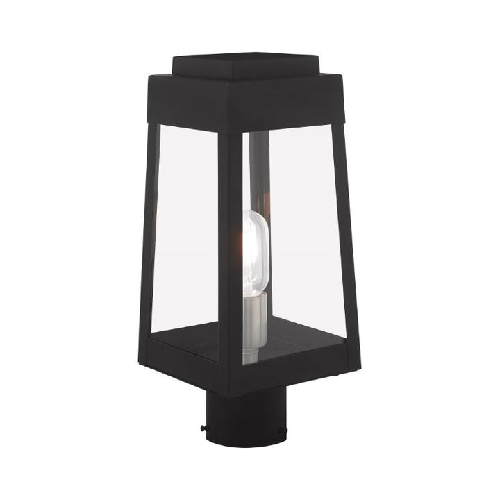 Oslo Medium Base Light Bulb Socket Small Outdoor Post Top Lantern 6.25" x 6.25" x 15.25" Solid Brass and Clear Glass 120V for Garden, Exterior Post - 20853-04
