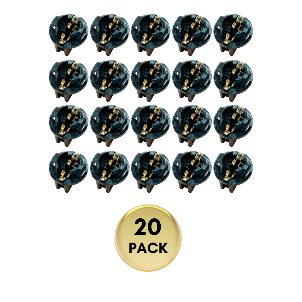 20 Pack Plastic Twist Lock Sockets for W5W 168 194 Wedge Bulb Base for
