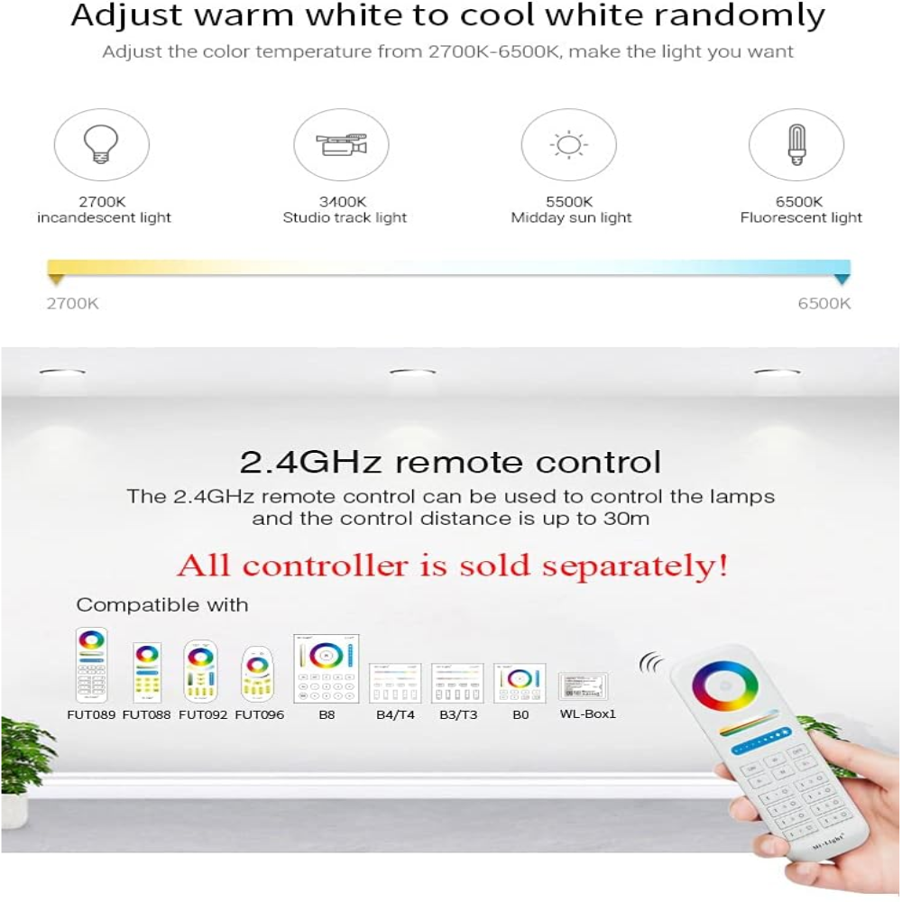 Miboxer WL5-WP LED Strip Light 5 in 1 Controller for 5050 3528 2835, IP67 Waterproof with Smartphone APP Control