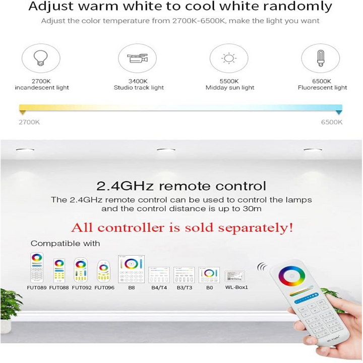 Miboxer WL5-WP LED Strip Light 5 in 1 Controller for 5050 3528 2835, IP67 Waterproof with Smartphone APP Control