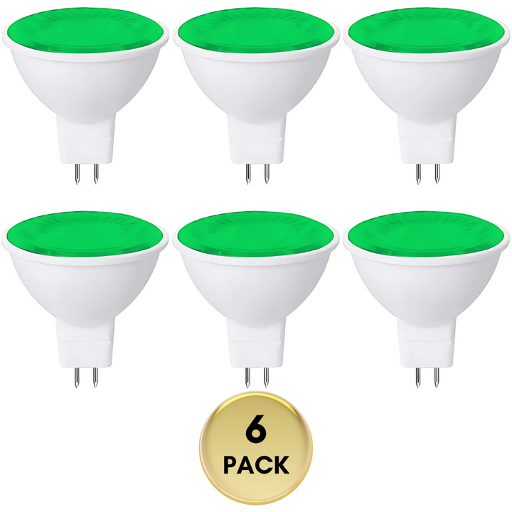 MR16 6-Pack 5W Colored LED Light Bulb, Energy Saving 12V Outdoor Holiday and Party Lighting Package