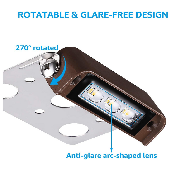 ELA02 8-Pack 4 Inch 2W 2700K/5000K LED Retaining Wall Lights, Hardscape 12V Low Voltage Landscape Lights Package