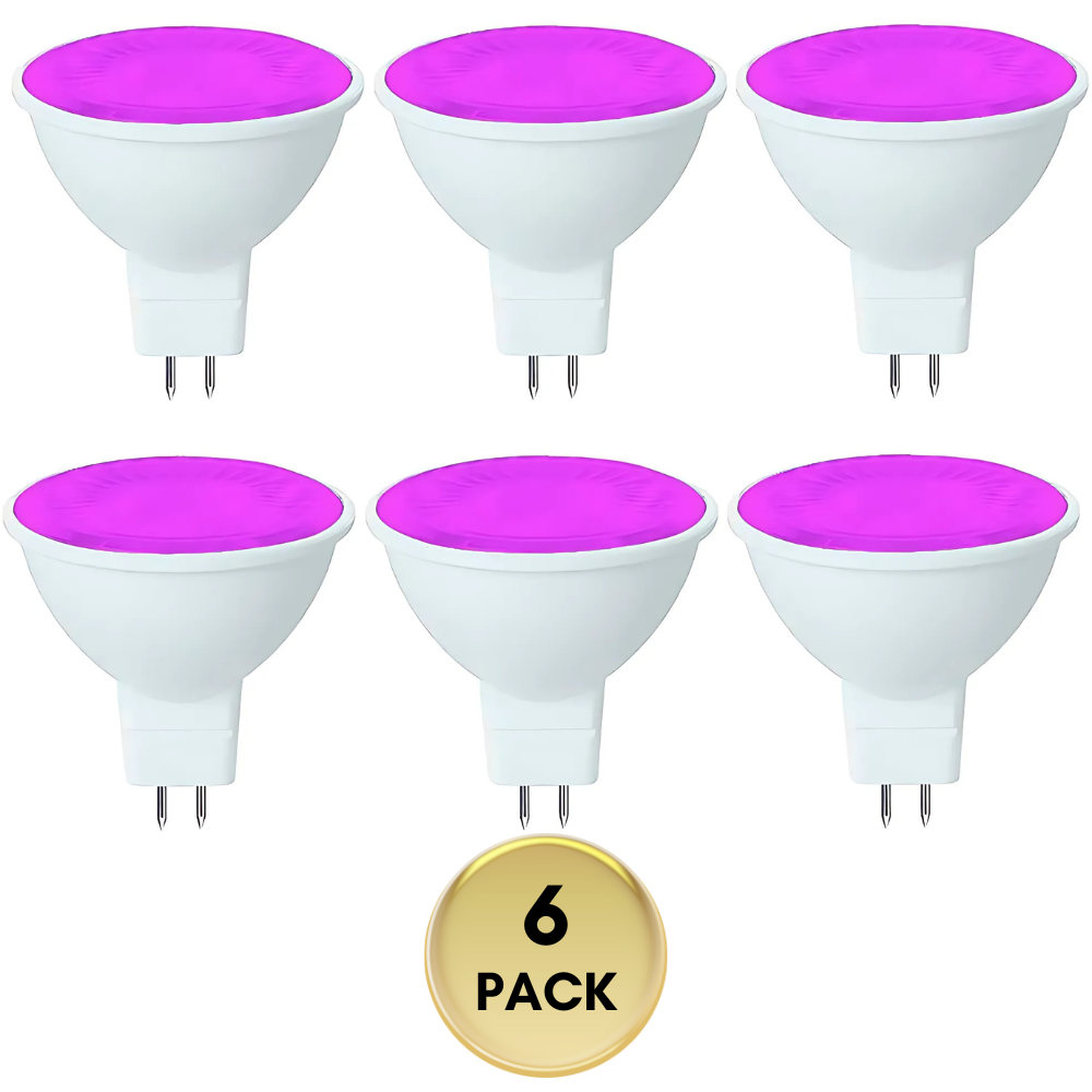 MR16 6-Pack 5W Colored LED Light Bulb, Energy Saving 12V Outdoor Holiday and Party Lighting Package
