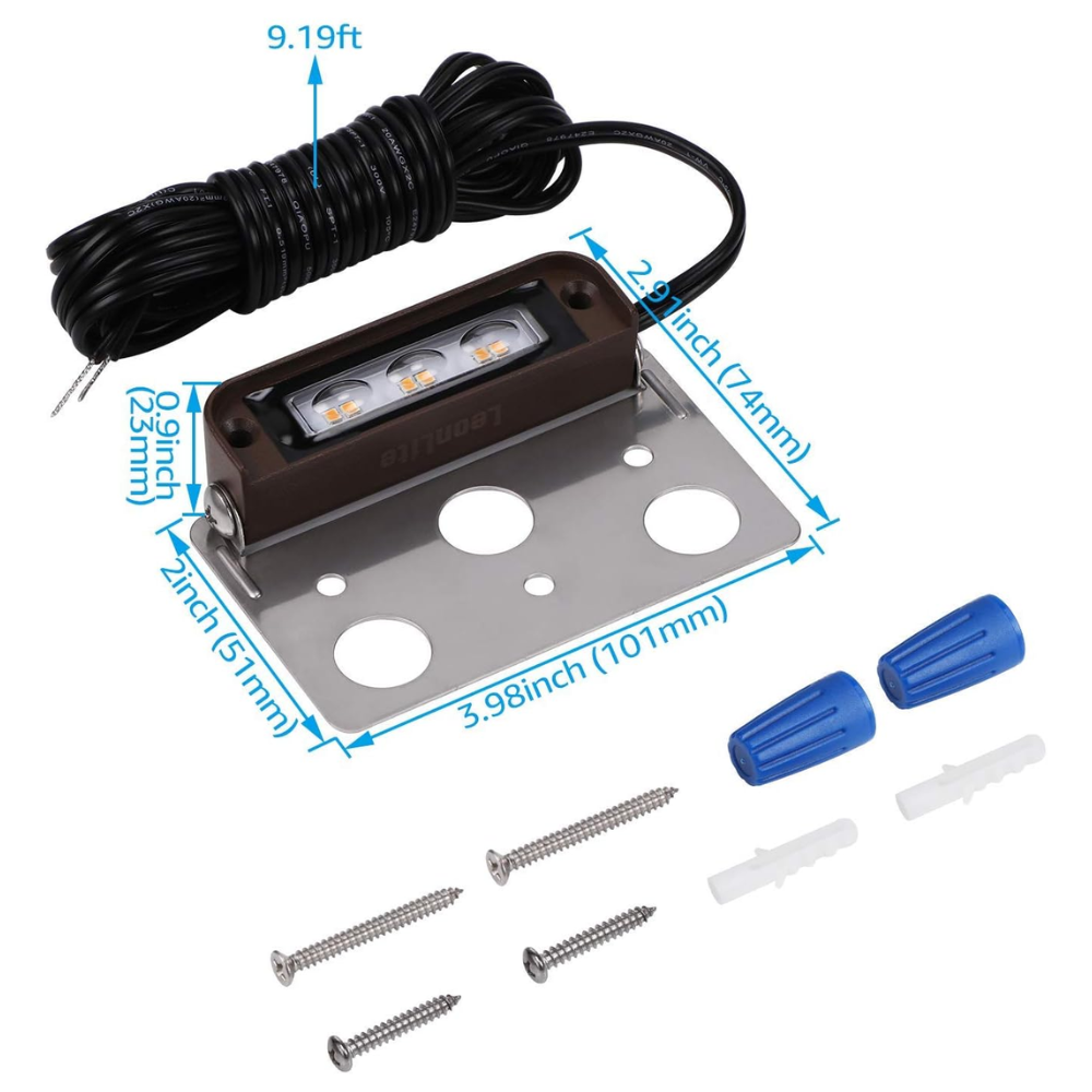 ELA02 8-Pack 4 Inch 2W 2700K/5000K LED Retaining Wall Lights, Hardscape 12V Low Voltage Landscape Lights Package