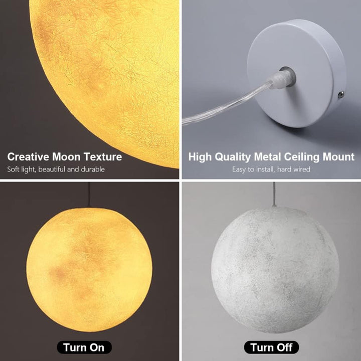 GL Series Moon Light Fixture 12V Low Voltage Outdoor IP65 Waterproof Hanging or Ground Lighting Nordic Globe Resin Lampshade Modern for Porch Garden Patio