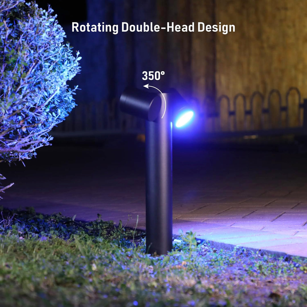 ALPR11 10W RGBCW Bluetooth Smart LED Landscape Pathway Light 2x or 4x Package, 12V-24V AC/DC 400LM