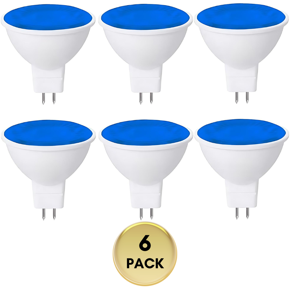 MR16 6-Pack 5W Colored LED Light Bulb, Energy Saving 12V Outdoor Holiday and Party Lighting Package