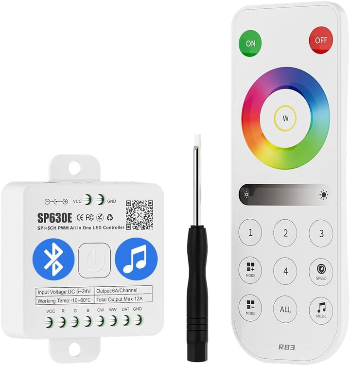 SP630E Smart Bluetooth RGB Addressable LED Controller Compatible with PWM and SPI LED Strips RGBW-IC