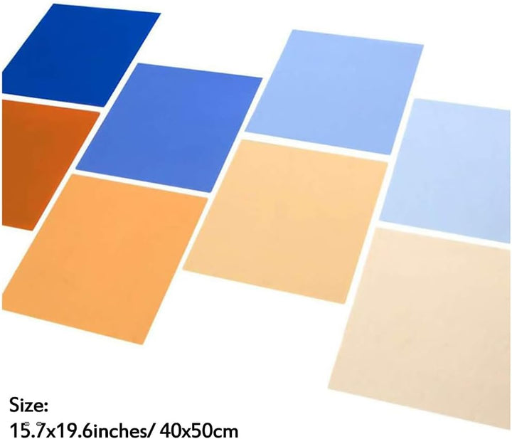 8-Pack 16"x20" Transparent Lens Blue//Orange Color correction Gel Filter for LED Fixtures and Photography