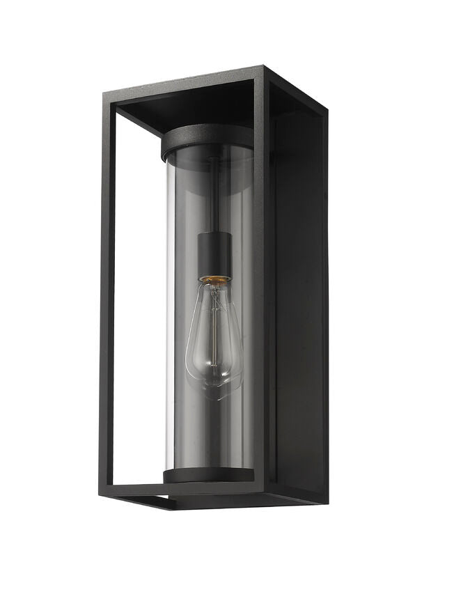 Dunbroch 584M Outdoor Wall Sconce 6.25" x 8" x 18.25" Black Aluminum Clear Glass Line Voltage 120V for Porch, Patio, Garage, Garden, Exterior Lighting
