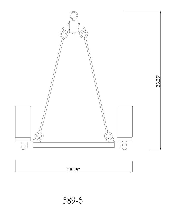 Marlow 589-6BK 6 Lights Outdoor Chandelier Ceiling Fixture 27.5" x 27.5" x 31.0" Matte Black Aluminum Clear Seedy Glass Line Voltage Candelabra 120V 6 E12 Base Sockets for Garden, Exterior Lighting