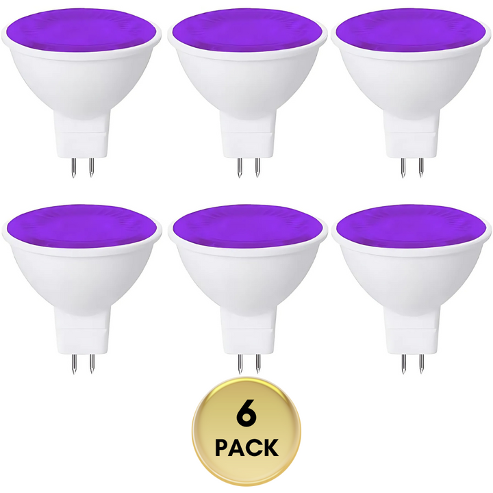 MR16 6-Pack 5W Colored LED Light Bulb, Energy Saving 12V Outdoor Holiday and Party Lighting Package
