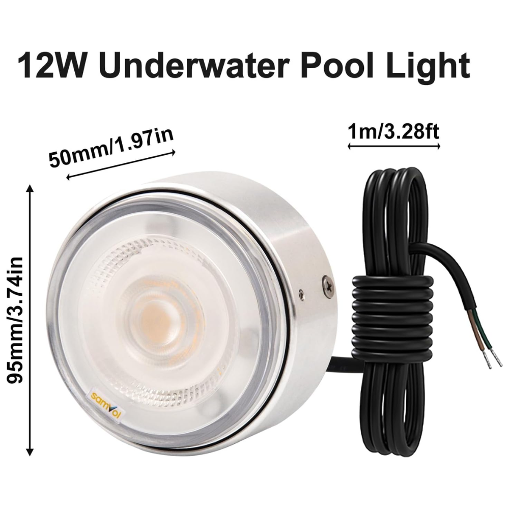 ULBA03 Aluminum Underwater Landscape 12-24V AC/DC 12W/24W Automatic Color-Changing RGB Integrated LED Fountain Light Pond Lighting IP68 for Wall Mounting