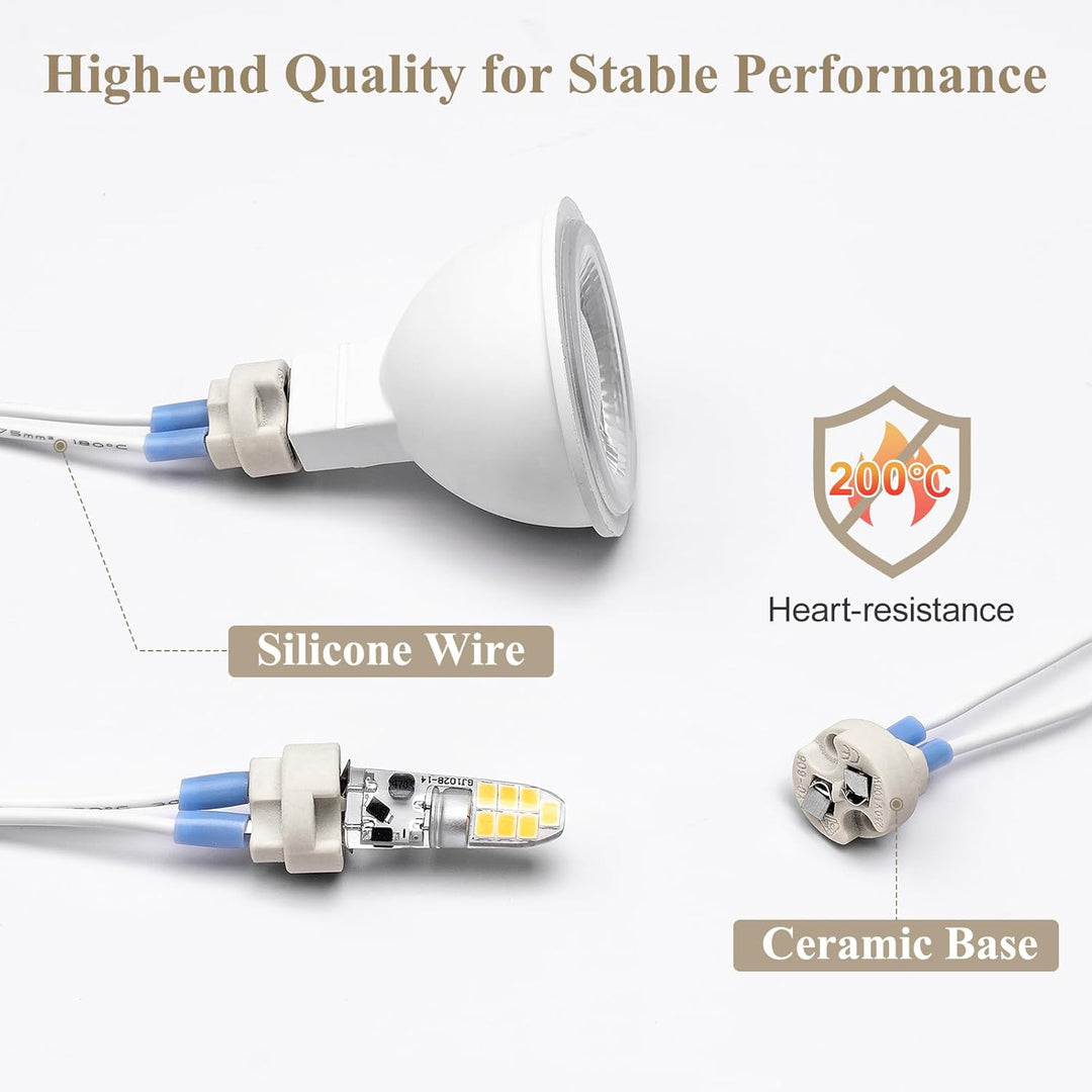 Ceramic Socket Adapter for G4, G6.35, MR11, MR16 Bulbs Package – 12V-250V Heat-Resistant Light Bulb Holder for Halogen and LED – Replacement Connector
