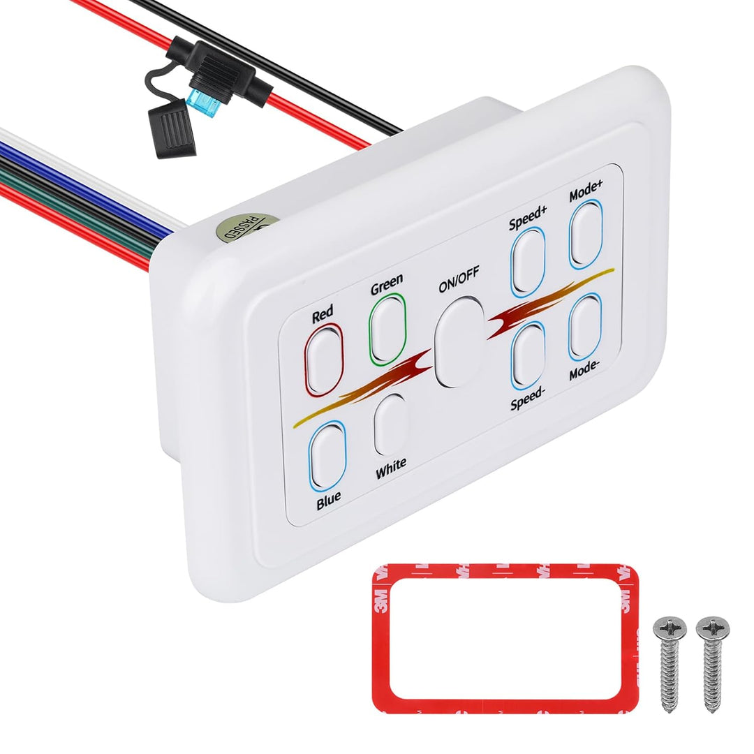 LED and Strip Light RGBW Switch Dimmer Wall Mounted Panel Controller for DC12V/24V 8A