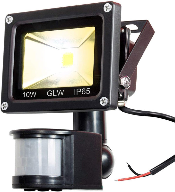 10W 12V Low Voltage AC/DC IP65 Waterproof 10W Mini LED Outdoor Security Flood Lights with PIR and Motion Sensor