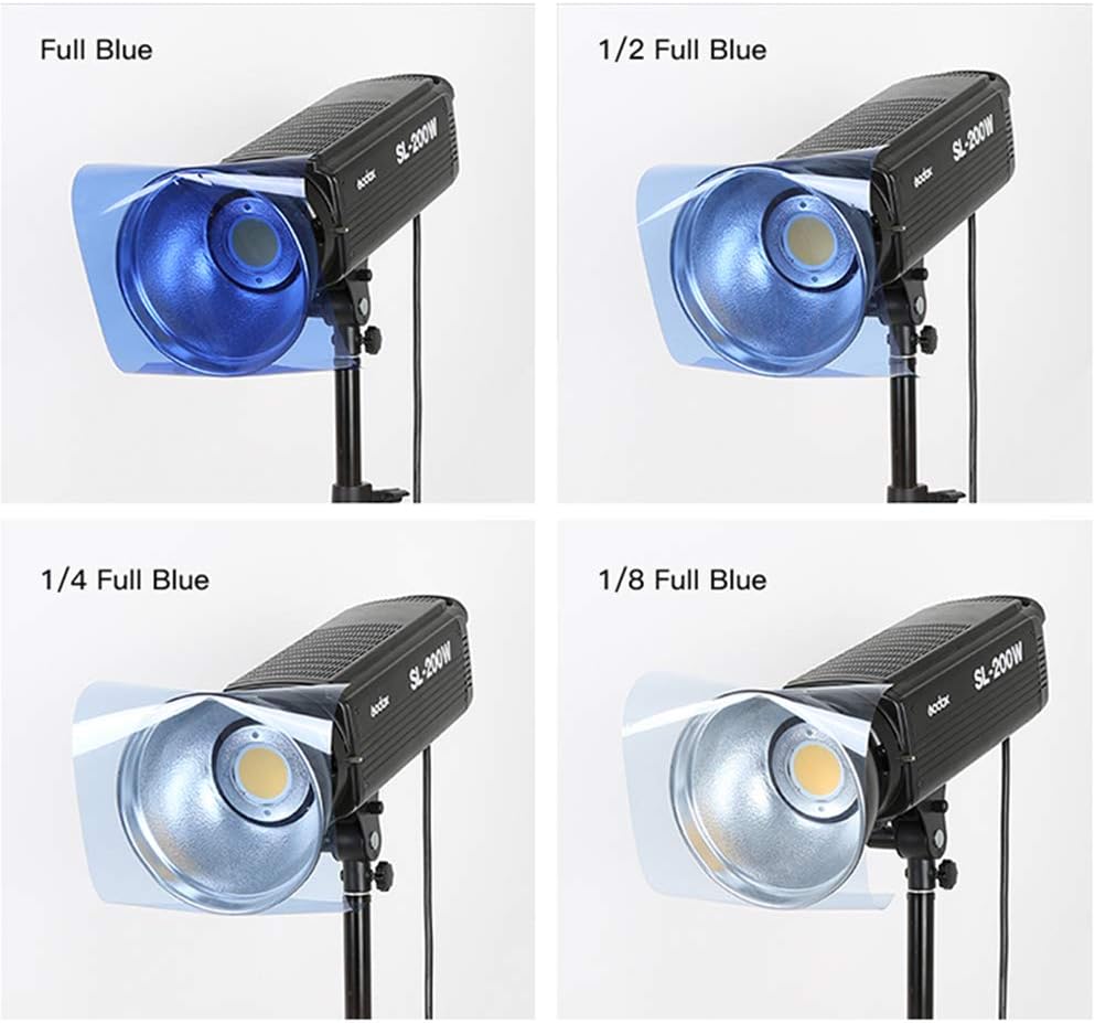 8-Pack 16"x20" Transparent Lens Blue//Orange Color correction Gel Filter for LED Fixtures and Photography