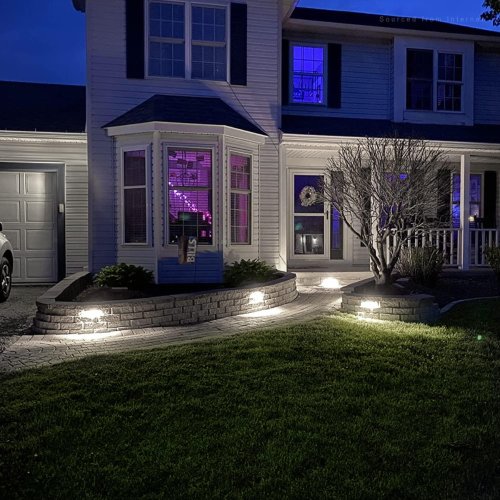 ELA02 8-Pack 4 Inch 2W 2700K/5000K LED Retaining Wall Lights, Hardscape 12V Low Voltage Landscape Lights Package