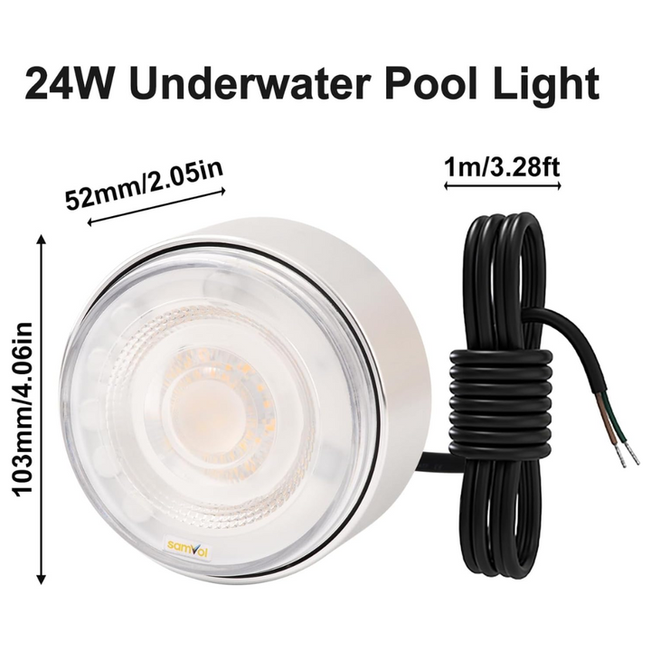 ULBA03 Aluminum Underwater Landscape 12-24V AC/DC 12W/24W Automatic Color-Changing RGB Integrated LED Fountain Light Pond Lighting IP68 for Wall Mounting