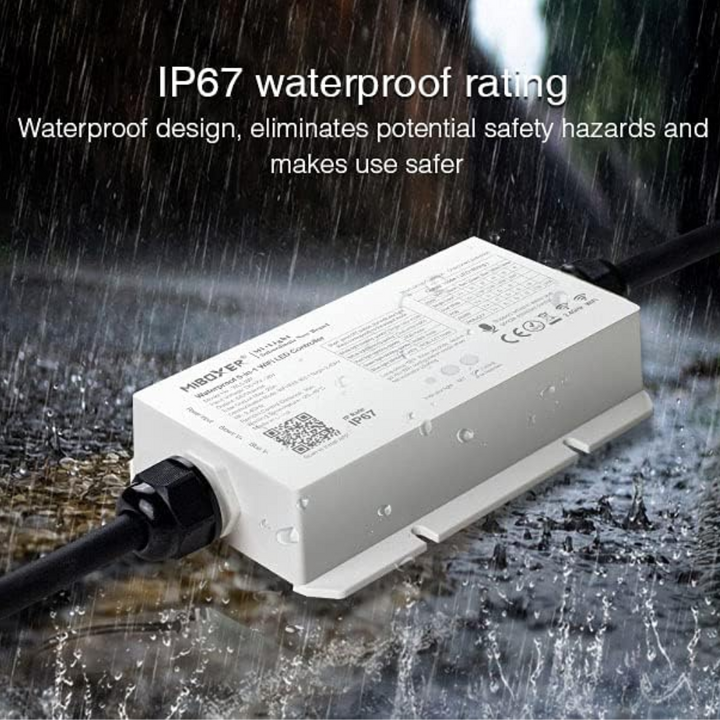 Miboxer WL5-WP LED Strip Light 5 in 1 Controller for 5050 3528 2835, IP67 Waterproof with Smartphone APP Control