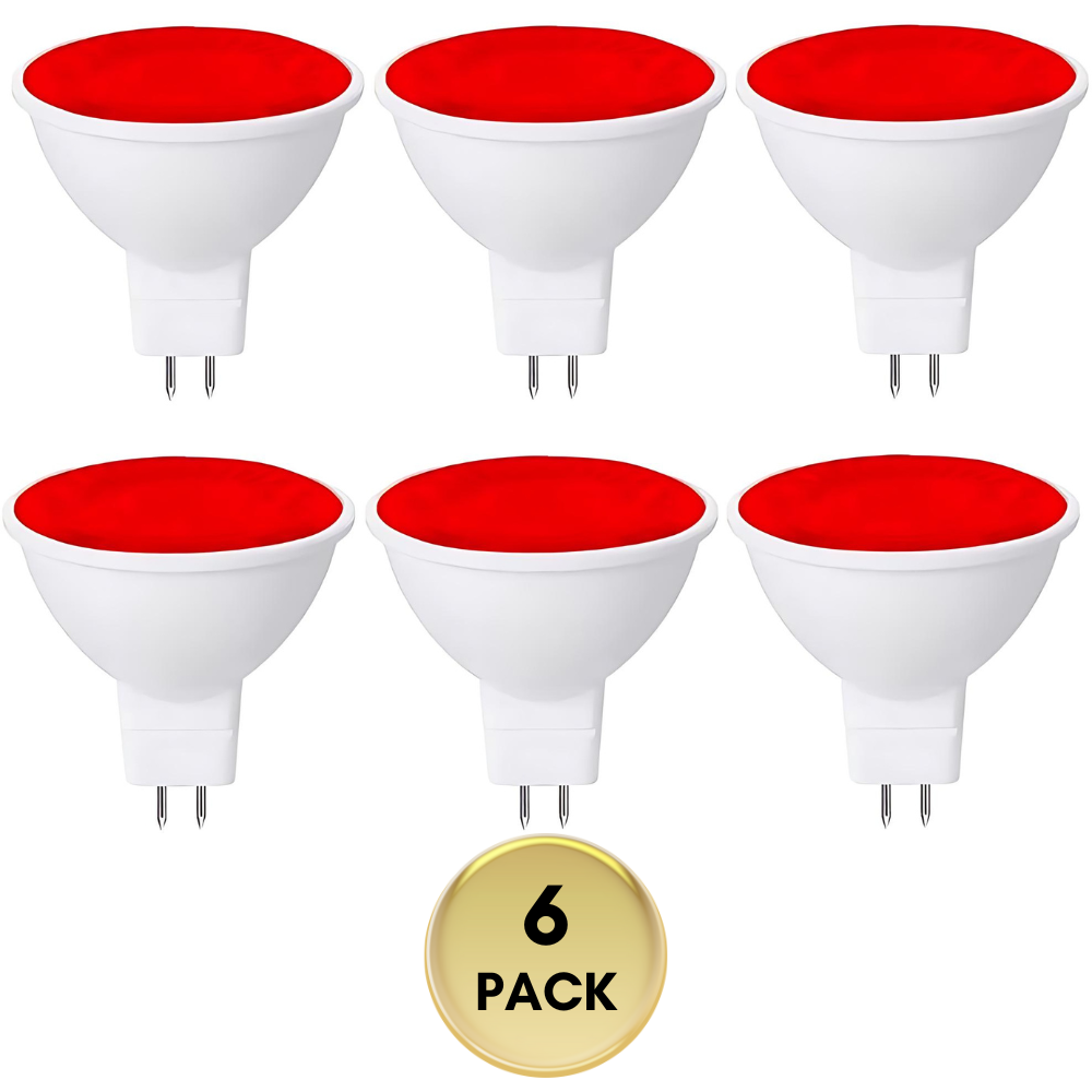 MR16 6-Pack 5W Colored LED Light Bulb, Energy Saving 12V Outdoor Holiday and Party Lighting Package