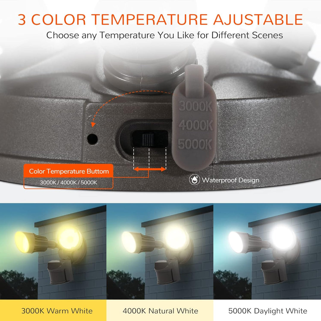 MLW3 Impermeable 30W LED Luces de inundación de seguridad para exteriores con sensor de movimiento