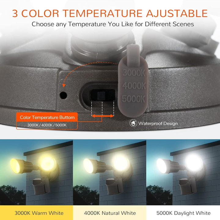 MLW3 Impermeable 30W LED Luces de inundación de seguridad para exteriores con sensor de movimiento