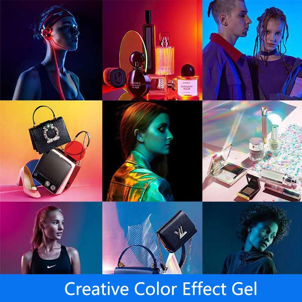 8-Pack 16"x20" Transparent Lens Blue//Orange Color correction Gel Filter for LED Fixtures and Photography