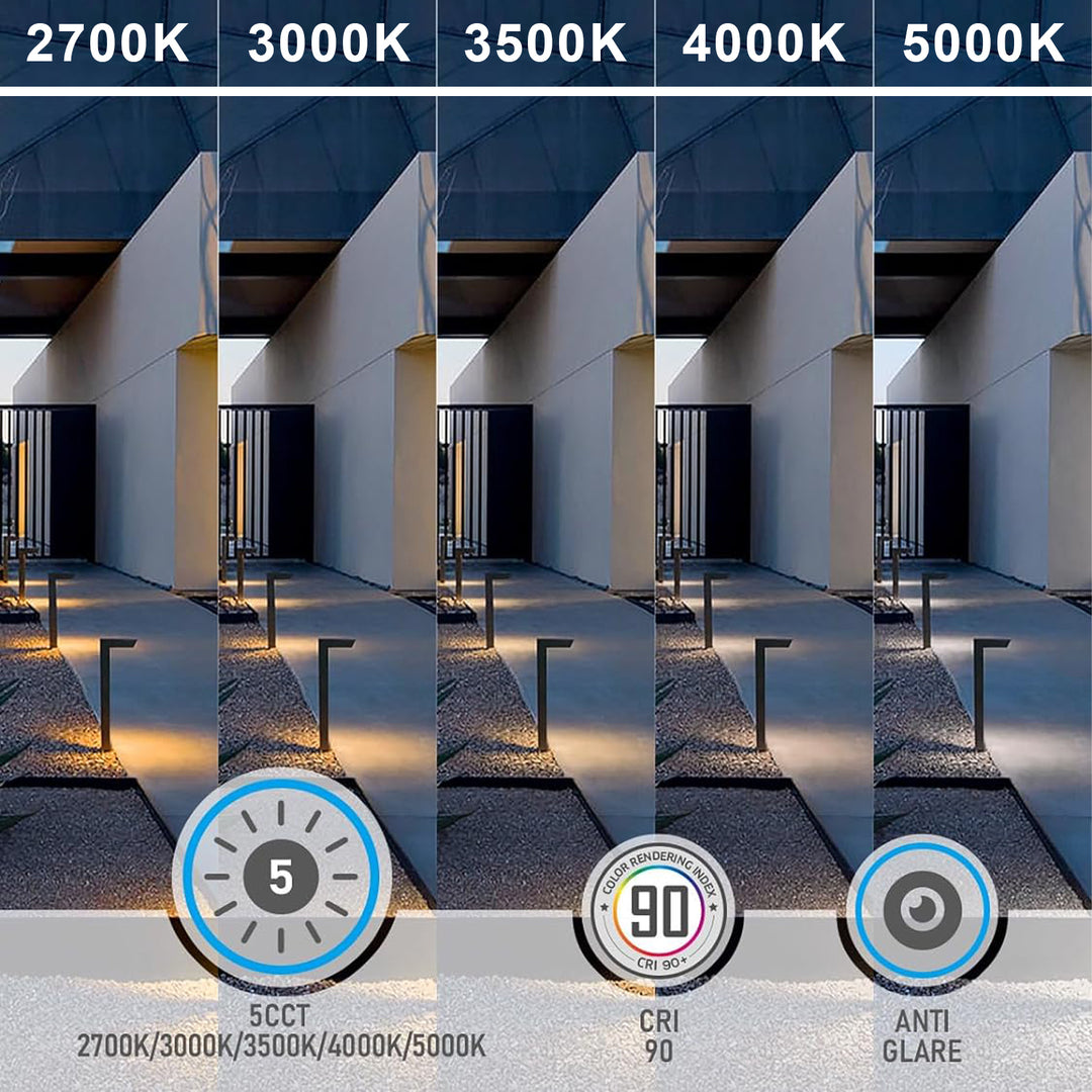 ALPCC07 6-Pack 5W 5CCT LED Landscape Pathway Light Package, 12V Low Voltage Modern Path Lights