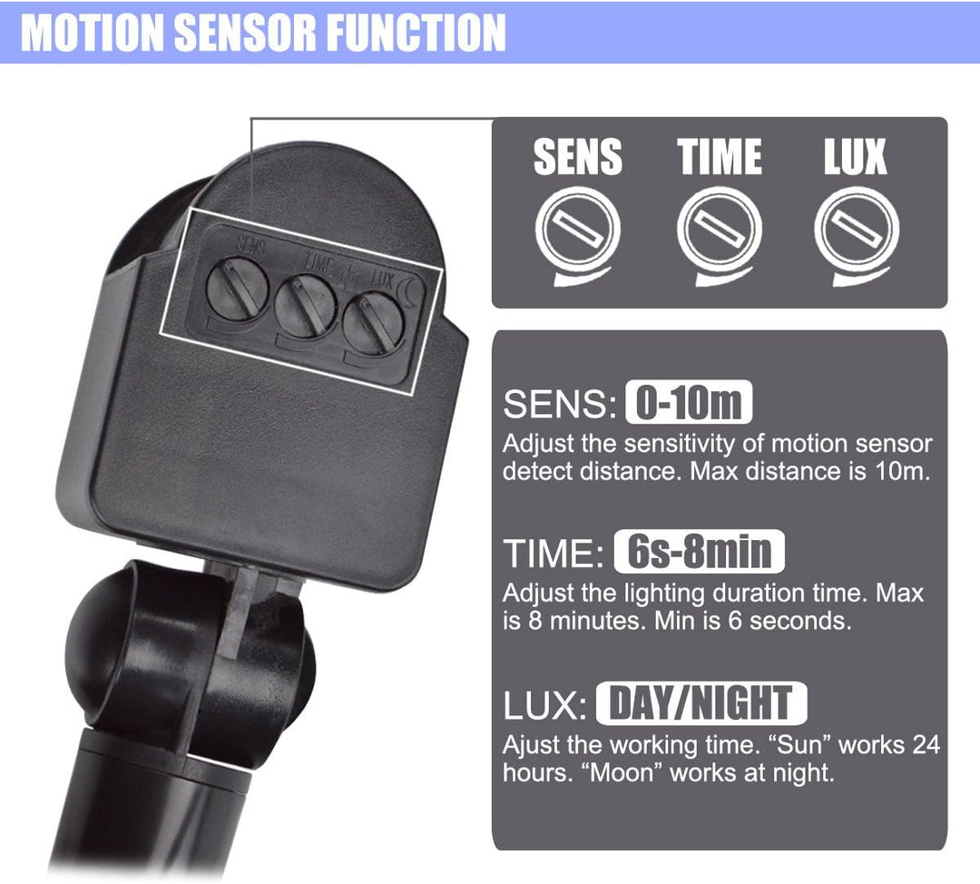 10W 12V Low Voltage AC/DC IP65 Waterproof 10W Mini LED Outdoor Security Flood Lights with PIR and Motion Sensor