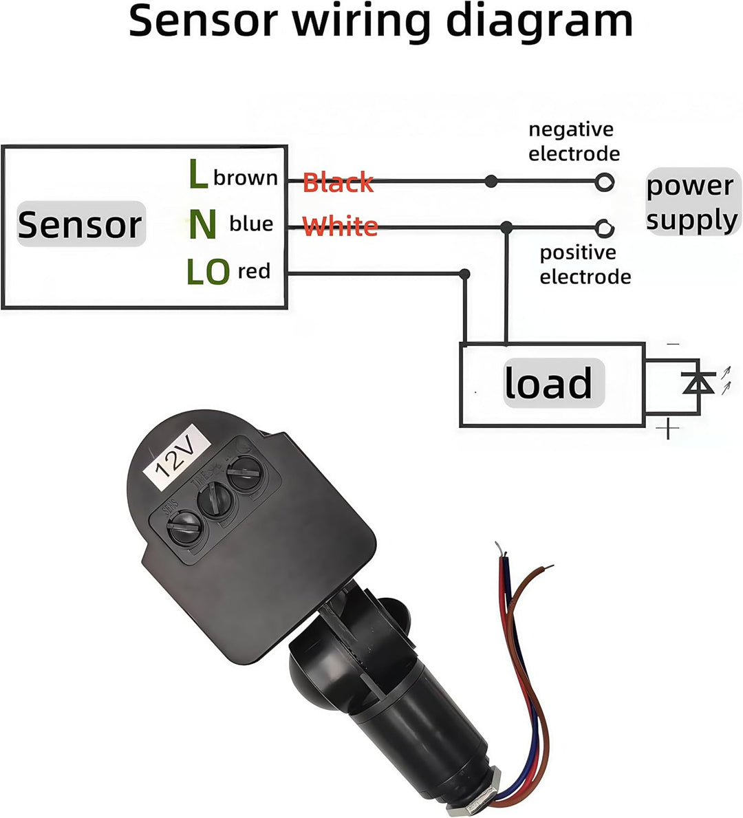 10W 12V Low Voltage AC/DC IP65 Waterproof 10W Mini LED Outdoor Security Flood Lights with PIR and Motion Sensor