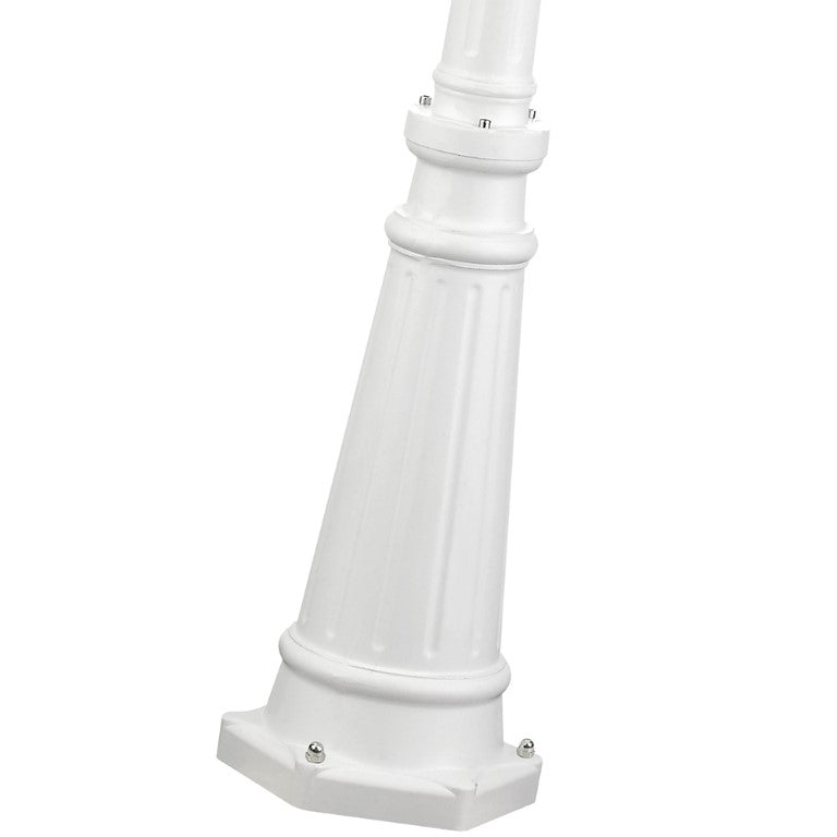 Frontenac Medium Base 4 Light Bulb Socket Outdoor 4 Head Post 93" x 24" Aluminum and Clear Beveled Glass, Textured White Finish 120V for Garden, Exterior Post - 7711-13