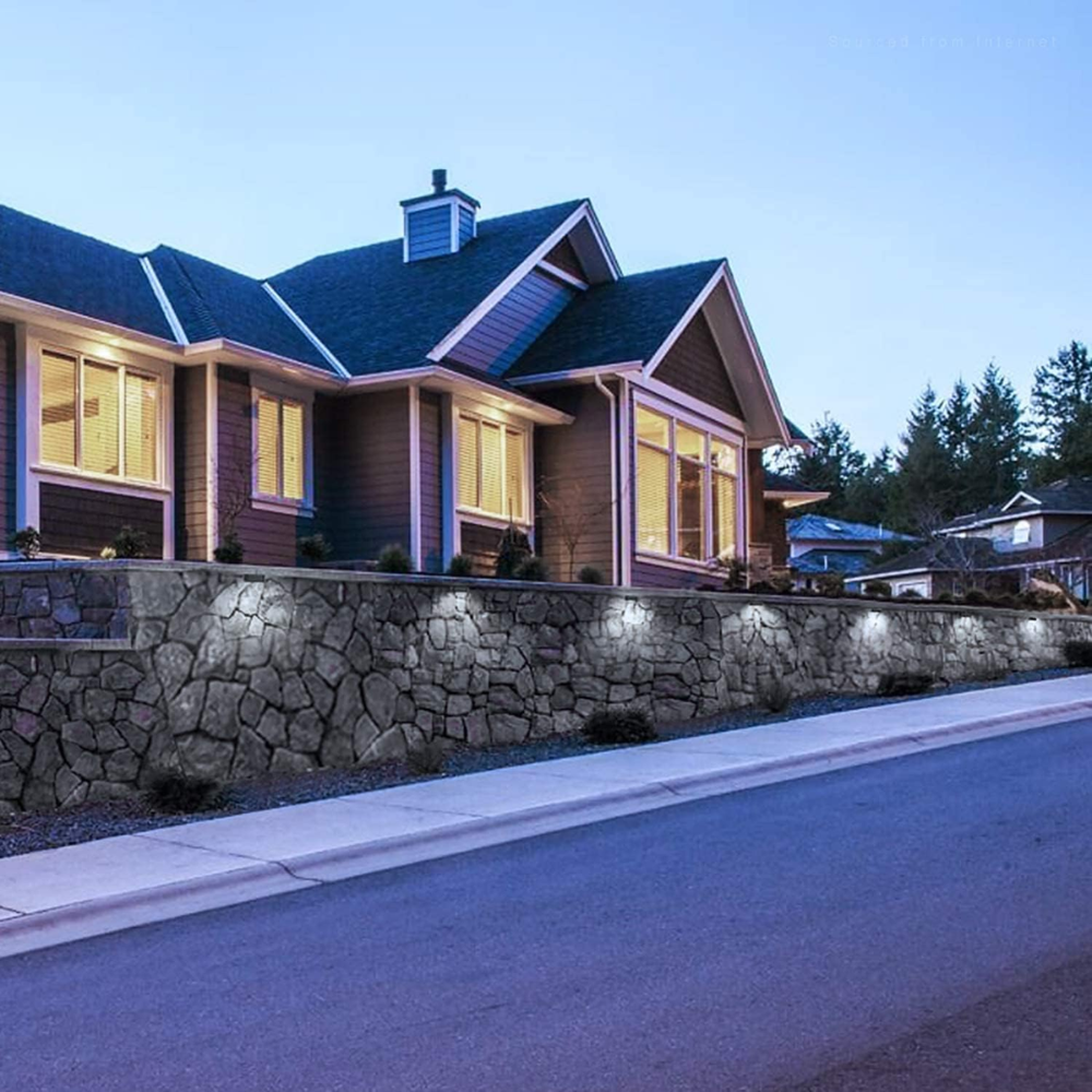 ELA02 8-Pack 4 Inch 2W 2700K/5000K LED Retaining Wall Lights, Hardscape 12V Low Voltage Landscape Lights Package