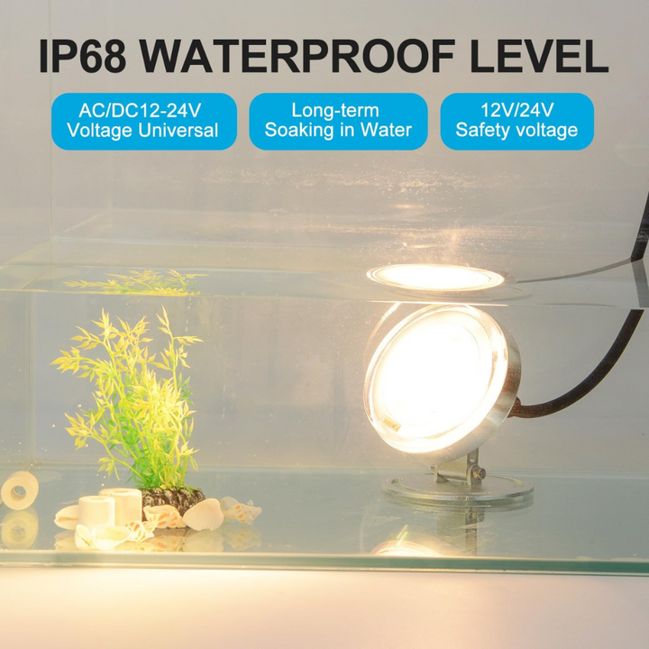 ULBA03 Aluminum Underwater Landscape 12-24V AC/DC 12W/24W Automatic Color-Changing RGB Integrated LED Fountain Light Pond Lighting IP68 for Wall Mounting