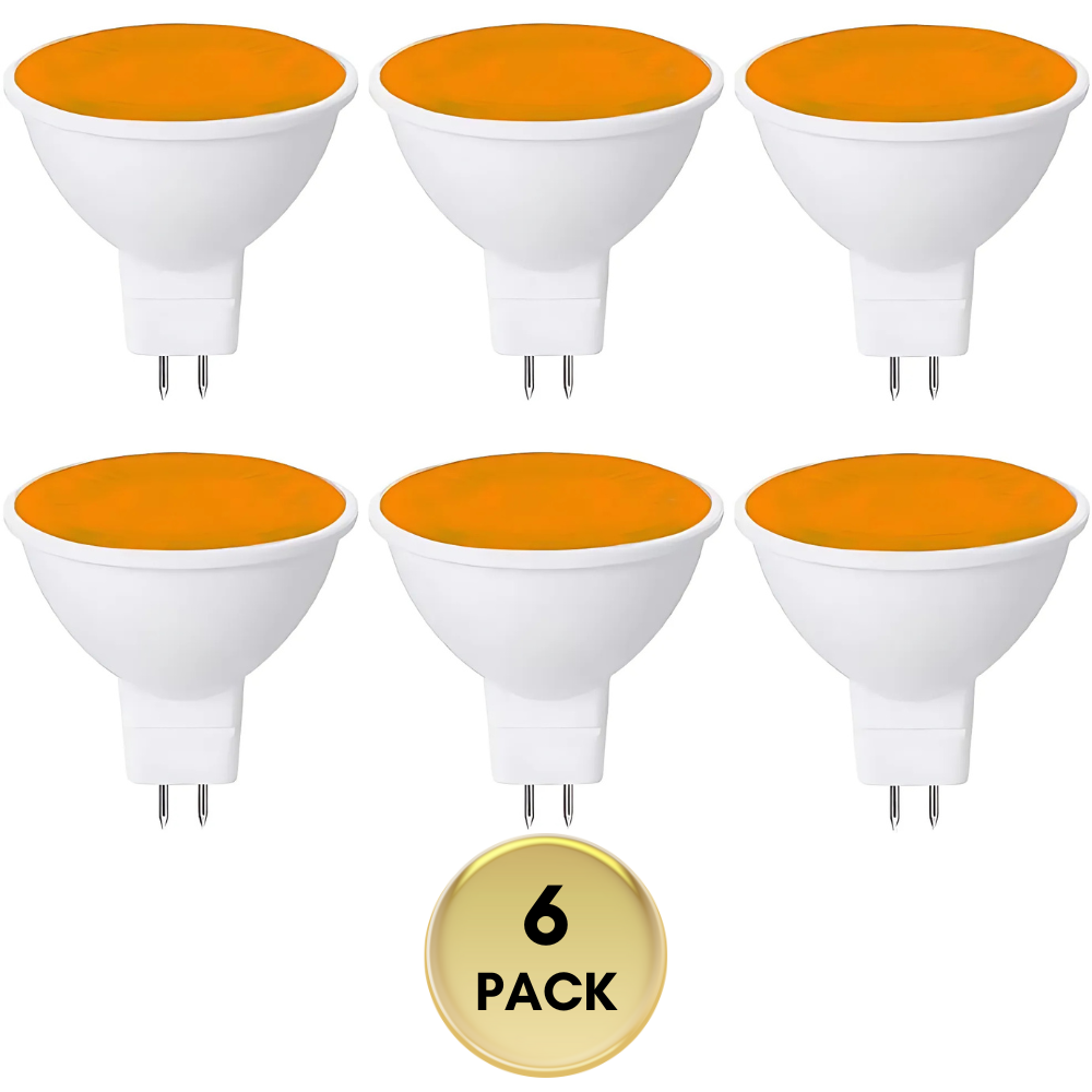 MR16 6-Pack 5W Colored LED Light Bulb, Energy Saving 12V Outdoor Holiday and Party Lighting Package