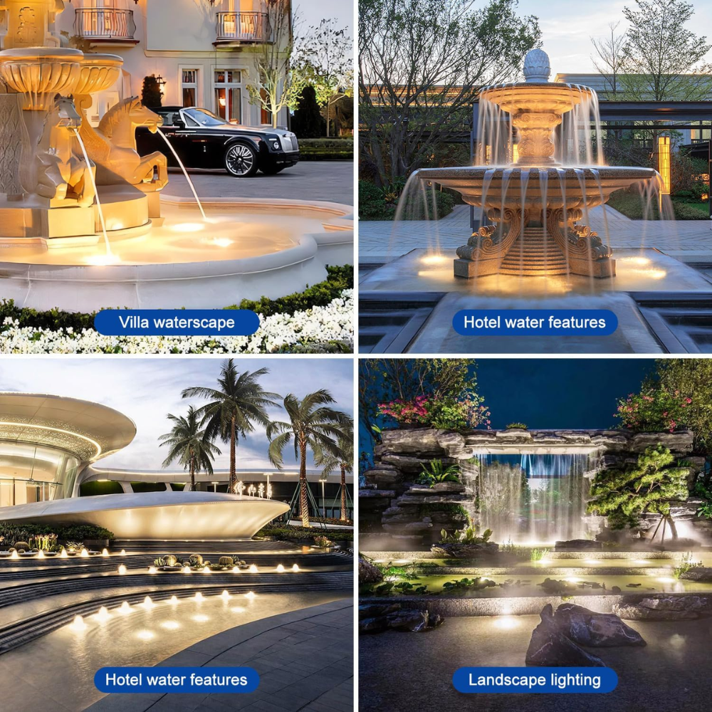 ULBA04 Aluminum Underwater Landscape 12-24V AC/DC 6W/12W/24W 3000K Warm White Integrated LED Adjustable Fountain Light Pond Lighting IP68