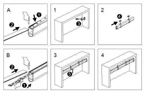 Riel para colgar armario de aluminio ovalado para tiras de luces LED | Paquete de 10