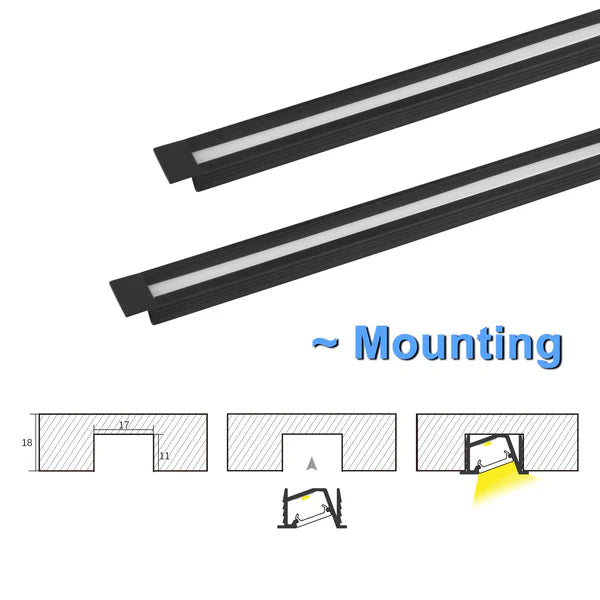 AP42 8 ft Aluminum Channel 10 Pack LED Strip Light Cover End Caps