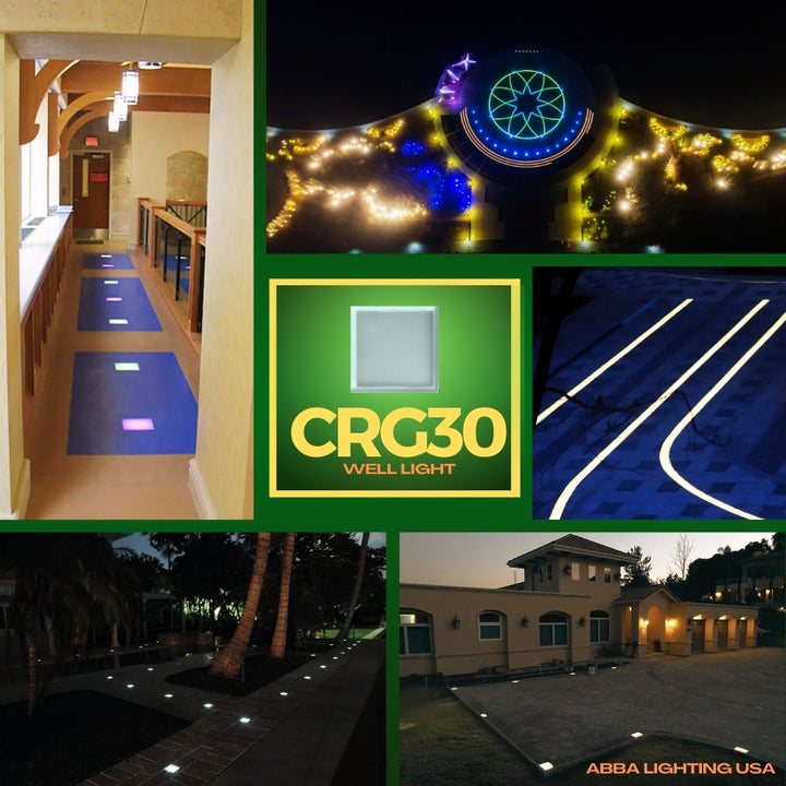 CRG30 4x/8x/12x Package DC12V Low Voltage In Ground RGB or WW LED Brick Paver Light Square IP67 Waterproof Warm White