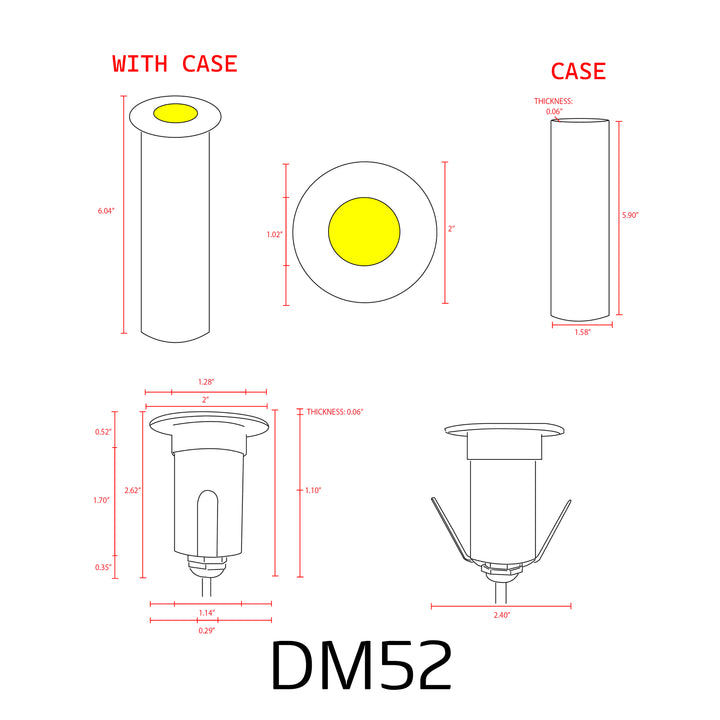 DM52 Stainless Steel In-Ground Well Light | 3W Integrated LED 12V Low Voltage Landscape Light