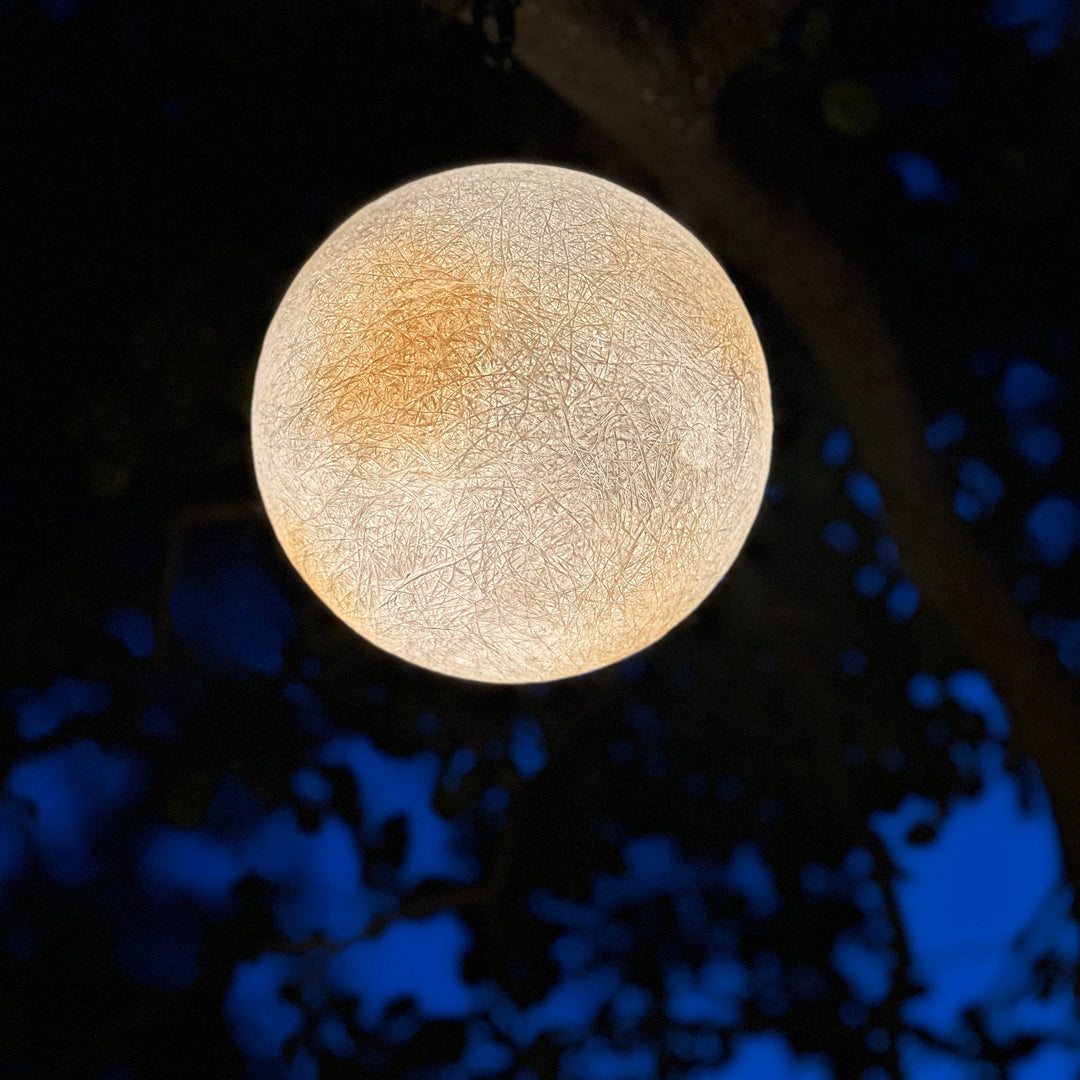 GL Series Moon Light Fixture 12V Low Voltage Outdoor IP65 Waterproof Hanging or Ground Lighting Nordic Globe Resin Lampshade Modern for Porch Garden Patio
