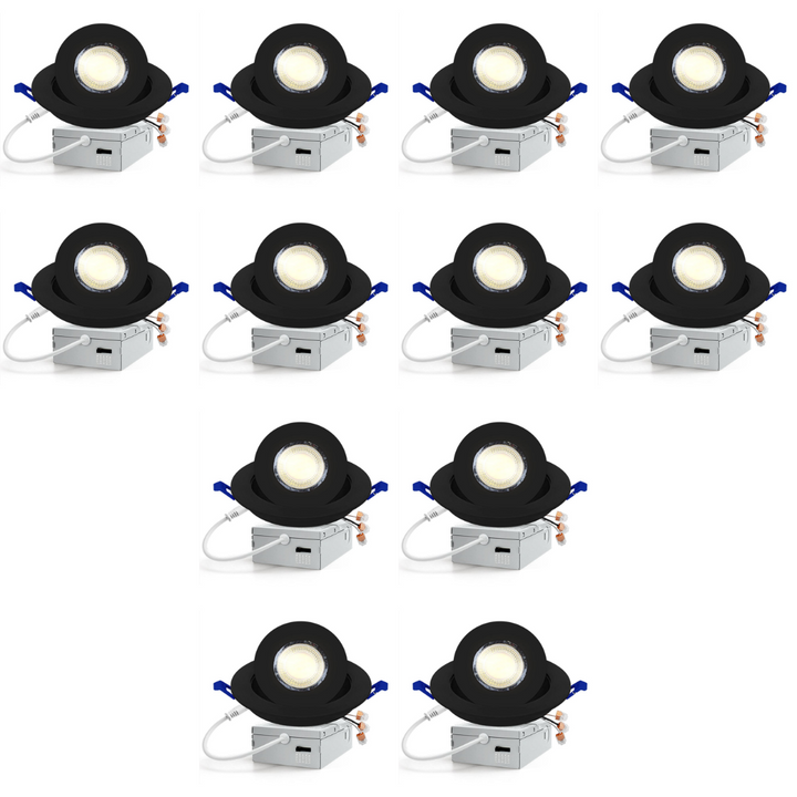 LED Canless Recessed Light 4x/8x/12x Package 9W 4 inch Gimbal 5CCT Dimmable Adjustable Directional Retrofit Eyeball Lighting with Jbox ETL Rated