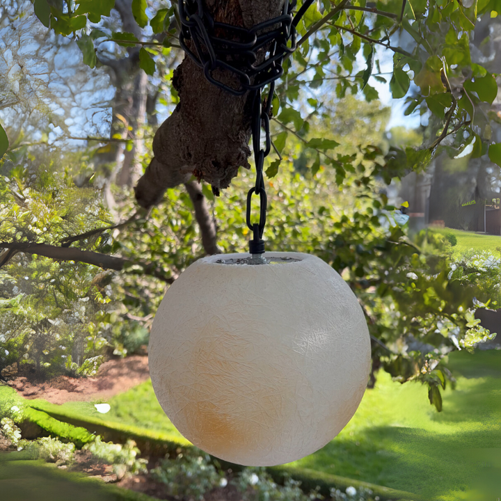 GL Series Moon Light Fixture 12V Low Voltage Outdoor IP65 Waterproof Hanging or Ground Lighting Nordic Globe Resin Lampshade Modern for Porch Garden Patio