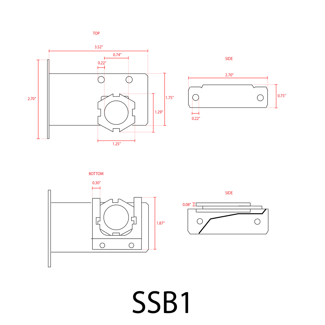 SSB1 Gutter Mount Stainless Steel Bracket for Landscape Lighting Fixture