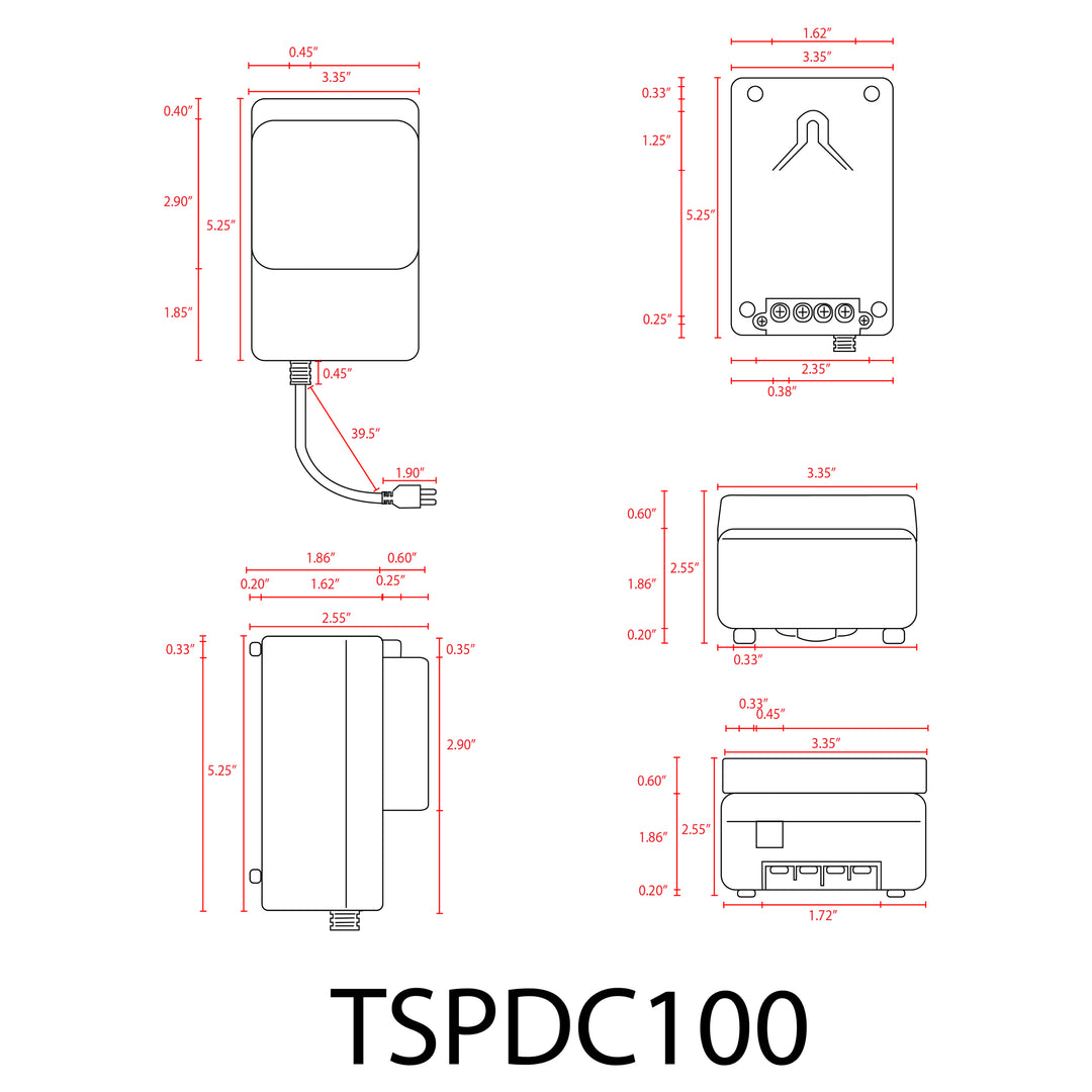 TSPDC100 DC12V 100W Digital Transformer | Low Voltage Power Supply