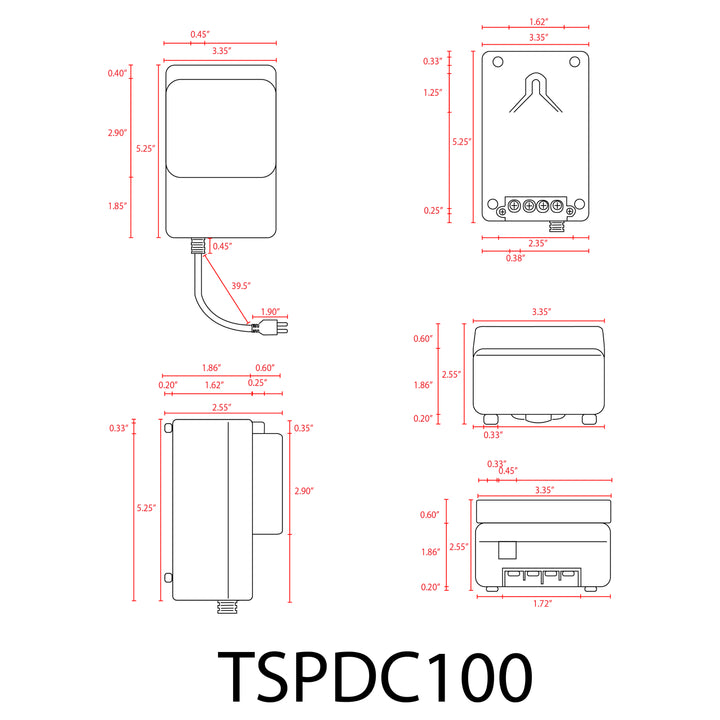 TSPDC100 DC12V 100W Digital Transformer | Low Voltage Power Supply